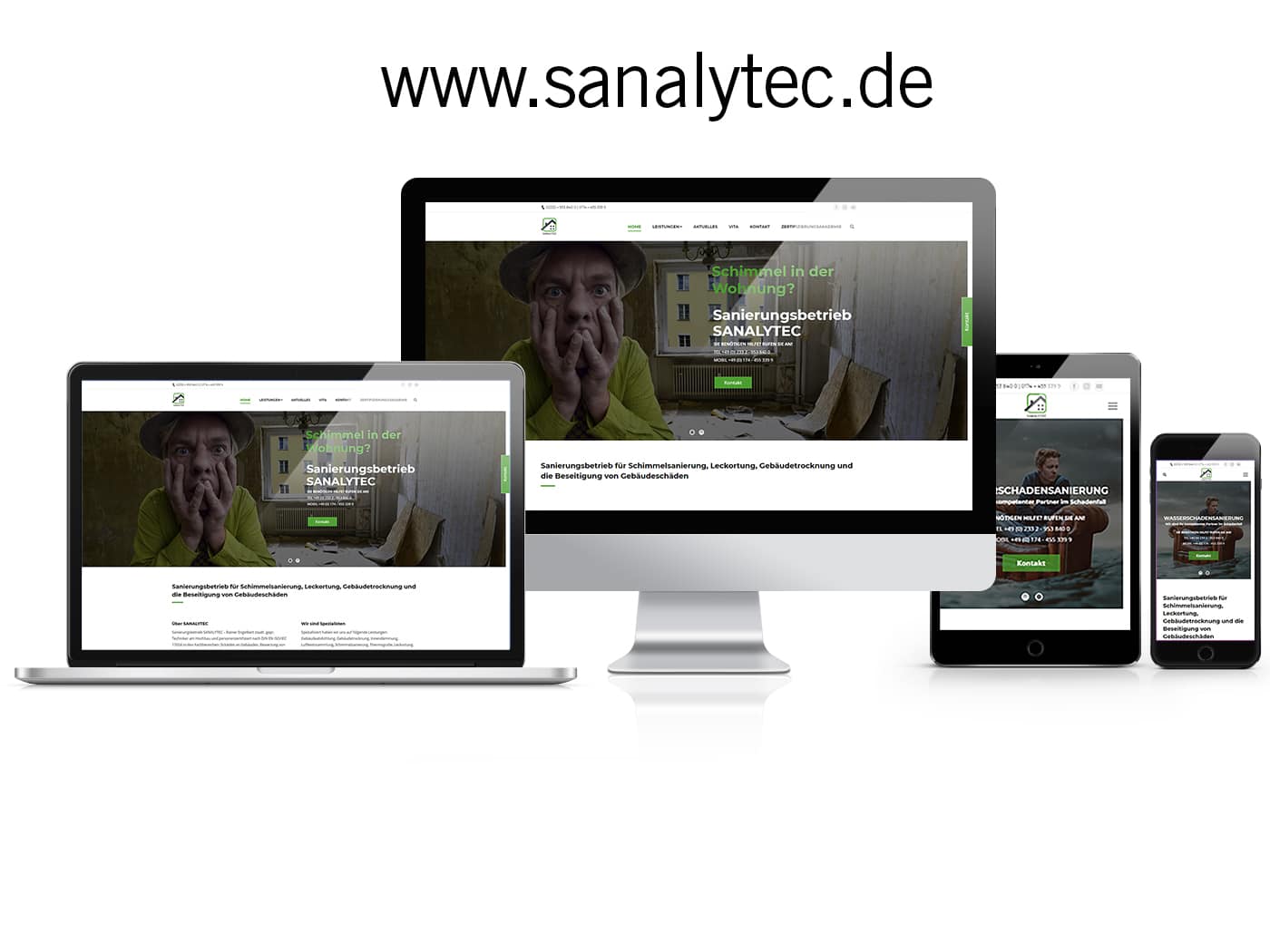 WordPress Website Sanierungsbetrieb SANALYTEC